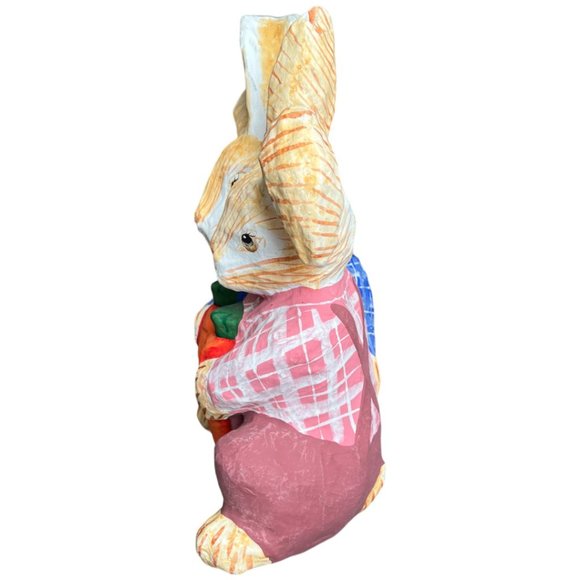 RARE! Vtg Paper Mache Bunnies Vibrant Colors Walmart Handpainted Philippines 12" - Picture 8 of 15